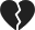 a tiny black broken heart indicating ire or hatred