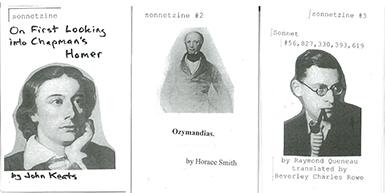 Covers of sonnetzines1-3.